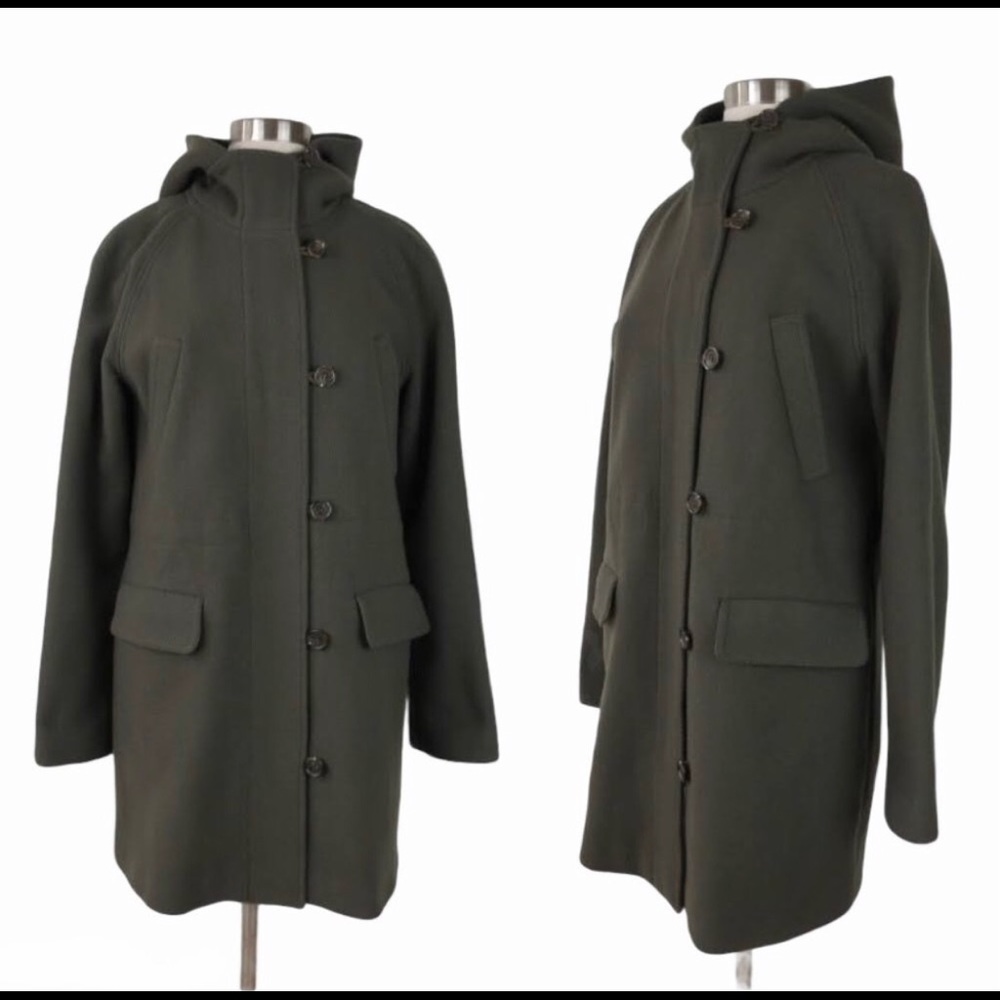 J. Crew Olive Green Stadium Cloth Coat  Sz10
